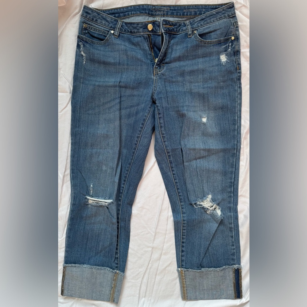 Women's Distressed Blue Jeans